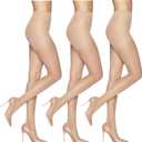 L'eggs Sheer Energy Women's Medium Support Compression Tights, Control Top, Reinforced Toe (A, Nude)