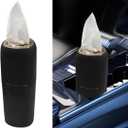 YoRise Car Tissue Holder, Waterproof Plastic Auto Facial Tissues Cylinder Box, Portable Paper Towel Tube Container for Travel, Vehicle Napkin Organizer for Car Cup Holder, Home, Office (Black)