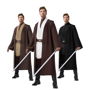 Spooktacular Creations Halloween Mens Tunic Hooded Cloak, Knight Costume Men, Tunic Hooded Robe with Pants for Halloween