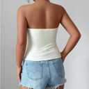 Women's Floral Strapless Tube Top Drawstring Ruched Asymmetrical Bandeau Tops Festival Rave Outfits (L)