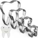 Havawish 4 Pcs Cookie Cutter Set 2 in to 5 in Cookie Cutter Stainless Steel Cookie Cutter for Baking Fondant Fruit Bread Birthday Party Decorations(Tooth)