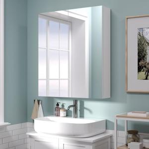 28x24 inch Bathroom Wall Cabinet, Saver Storage Cabinet, Medicine Cabinet with 2 Door and Adjustable Shelves, WhiteAssembly Required