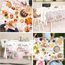 Little Pumpkin Baby Shower Table Cloths,Plastic A Little Pumpkin is On The Way Tablecloth Rectangle Pink PUM pkin Table Cloths for Girl Fall Baby Shower Party Supplies