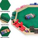Vamslove Upgraded 2-8 Players Shut The Box Dice Game-Colorful 8-Way Wooden Board Table Math Game with 16 +6 Dices - Close The Box for Kids, Adults Families Party Club (Instruction Included), Large