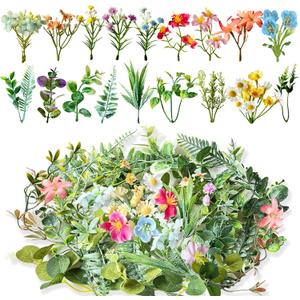 40Pcs Mini Fake Greenery Leaves for Crafts Bulk Artificial Flowers Leaves for DIY Small Bouquets Craft Garland Wedding Bridal Baby Shower Cakes Gifts Home Party Decoration
