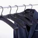 17 Inch 10 Pack Extra Large Anti Slip Satin Padded Hanger No Bumps for Coats, Sweaters,Bridal Wedding Dress Pack of 10 (Black, 10)