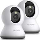 blurams Cameras for Home Security, 2K Pet Camera with Phone App, 360 PTZ Indoor Cameras, 2-Way Talk, Motion Tracking, Color/IR Night Vision, Cloud&SD, Works with Alexa (2Pack, 5GHz/2.4GHz Dual-Band)