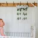 Baby Crib Mobile Arm Wooden Holder - Baby Mobile Hanger for Crib (31 inch, 100% Natural Beech Wood) Strong Anti Slip - Nursery Decor & Gift Accessories (White)