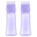 Root Comb Applicator Bottle 6 Ounce Hair Oil Applicator for Hair Dye, Hair Oiler Comb Bottle with Graduated Scale 2 Pack