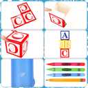 14 Pcs Giant School Theme Party Decorations ABC Alphabet Party Favor Box Large Inflatable Pencil Crayon for Celebration Back to School Birthday Decoration