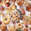 Baking Christmas Ornaments Set 43pcs Shatterproof Bread Gingerbread Thmed Christmas Tree Hanging Ornaments Decorations for Indoor Holiday Party Xmas Decor (Baking Set)