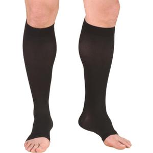 Truform 20-30 mmHg Compression Stocking for Men and Women, Knee High Length, Open Toe, Black, 3X-Large 