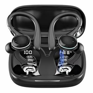 Beniduck Wireless Earbuds Bluetooth 5.3 Headphones Stereo Ear Buds, ENC Noise Cancelling Mic,IPX7 Waterproof Earphones with Hook for Android iOS Smart Phone Laptop Computer Sports - Black