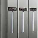 3 Chamber No Drill Shower Shampoo Dispenser, Wall Mounted for Bathroom, 42.6 oz Large Capacity for Shampoo, Conditioner, Body Wash