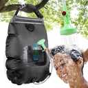 Solar Shower Bag | 5 Gal/20L Solar Heating Camping Shower Bag | Removable Hose | On-Off Switchable Shower Head | Ducha Portatil | Traveling Shower | Portable Shower for Beach Swimming, Hiking (Black)