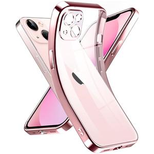Supdeal Crystal Clear Case for iPhone 13 Mini, [Not Yellowing] [Camera Protection] [Military Grade Drop Tested] Transparent Shockproof Protective Phone Case Soft Silicone Slim Cover, 5.4", Pink