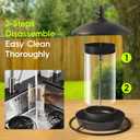 Pack of 2 - Metal Roof Bird Feeder for Backyard Birds, Bronze.