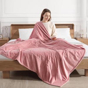 Pink Heated Blanket Full Size Electric Blanket with 5 Heating Level & 10 Hour Timer, Upgraded Flannel Lightweight but Warmer, ETL Certified & Overheat Protection, Gifts for Grandma(Dusty Pink) (72" x 84" Full)