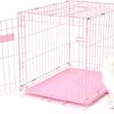 Carlson Pink Secure and Compact Single Door Metal Dog Crate, Small (24.0"L x 20.5"W x 18.0"H)