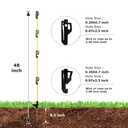 BEIYI 48 Inches Electric Fence Fiberglass Posts, 50 Pack Step in Electric Fence Post, Temporary Portable Fence Stakes for Livestock, Big Insulator, Yellow