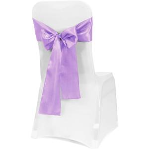 Obstal 10 PCS Satin Chair Sashes Bows for Wedding Reception- Universal Chair Cover Back Tie Supplies for Banquet, Party, Hotel Event Decorations (Lavender)