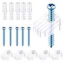 Blulu 20 Pack Mirror Holder Clips for 6 mm in (6/25) Glass Mirror Hanging Kit for Wall Mounting Hanging Retainer Fasteners with Screw and Anchors for Fixing Cabinet Door(Basic Style)