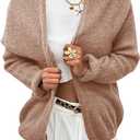 Saodimallsu Womens Fall Open Front Cardigan Sweaters Long Sleeve Soft Slouchy Cozy Knit Casual Loose Sweater Coats (Medium, Light Brown)