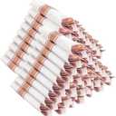 Joyido 400PCS Pre Rolled Rose Gold Plastic Silverware Sets - Heavy Duty Rose Gold Cutlery - Include 100 Pack Wrapped Disposable Utensils with Napkins for Parties & Dinners & Weddings