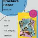 PPD Double Sided Photo Paper, Matte Brochure Paper 8.5 x 11 for Inkjet Printer, 130 gsm, 6.3 mil Thick for Magazine, Flyer, Presentation, Program, Instant Dry & Water Resistant (50 Sheets)