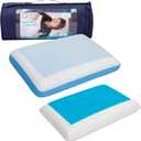 Cervical Pillow Cooling Orthopedic Memory Foam Pillows for Back Stomach Side Sleeper - Sleeping Travel Neck Gusseted Bed Pillow Gel Layer Provides Coolness Removable Washable Cover