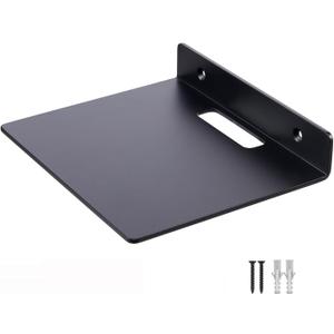 Small Wall Shelf,3.0mm Aluminum Alloy Small Floating Shelf,for Bathroom, Bedroom, Living Room, Kitchen,Office(6.5 Inch Black)