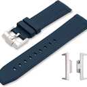 Soft Silicone Watch Band Compatible with Tissot PRX 40mm WatchesQuick Release Strap with Adapter Sets for Men's Tissot Prx Powermatic 80 Models Replacement (Dark Blue)