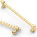 Asidrama 10 Pack 10 Inch(254mm) Brushed Gold Kitchen Cabinet Handles, Cabinet Pulls Kitchen Cabinet Hardware for Cupboard Drawer Pulls (10" Hole Center)