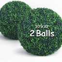 20 Inch 2 Packs Artificial Boxwood Balls Topiary Balls, 4 Layers of UV-Resistant Greenery Balls Indoor Outdoor Garden, Backyard, Patio, Front Door  Assembly Required