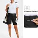 MoFiz Women's 7" Golf Shorts UPF 50+ Water-Resistant Hiking Shorts Lightweight Outdoor Stretchy Athletic Shorts (Black, XXL)