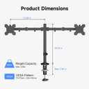 Pholiten Dual Monitor Stand, Heavy Duty Adjustable Monitor Arm Desk Mount for 2 Screens up to 32 Inches, Tilt, Swivel, Rotate, Supports 22 Lbs Per Monitor Arm