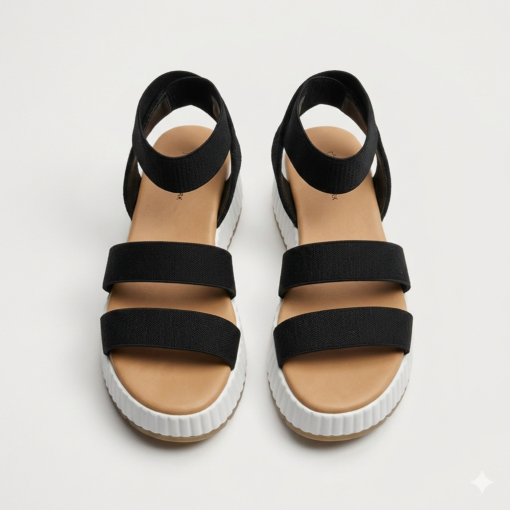 Women's Wedge Sandals Platform Sandals Cork Elastic Strap Platform Sandals, Size 10