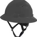 GE Hard Hat, Full Brim, Padded Sweatband, 4-Point Ratchet Suspension, ANSI Z89.1-2014, Impact Resistant, Durable, Lightweight, Adjustable, Class C (Vented) & Class E (Non-Vented) (Gray)