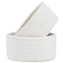 2 Pack ABenkle Small Storage Baskets, Natural Cotton Rope Woven Baskets for Organizing, Tiny Oval Storage Easter Baskets, Small Basket, Cat Dog Toy Baskets, Bathroom Organization Bin (White)