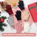 Clothclose 4 Pairs Kids Winter Gloves for Boys Girls, Warm Winter Glove for Kids, Knit Toddler Kid Gloves, Soft Kid Mittens (4 Pack, Black & Grey & Beige & Pink)