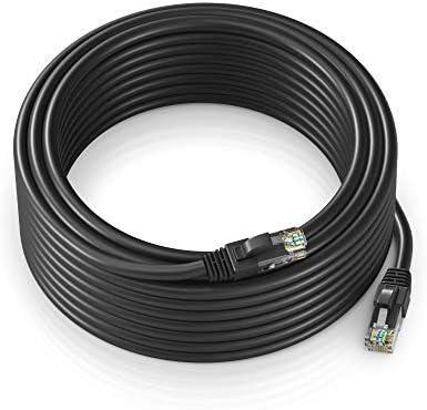 Maximm Ethernet Cable 100 ft CAT6 High Speed Internet Network LAN Cable Cord, Outdoor Waterproof (Black)