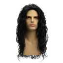 Baruisi Long Curly Wavy Black Wigs for Men Synthetic Natural Party Halloween Cosplay Hair Wig