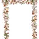 DearHouse Fall Maple Leaf Garland, 5.9Ft Hanging Vine Artificial Autumn Foliage for Thanksgiving, Home, Wedding, Fireplace, Party, Christmas Decor (White)