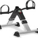 TABEKE Under Desk Pedal Exerciser, Fully Assembled Mini Exercise Bike for Leg and Arm Workouts, Foldable Desk Bike Peddler Machine for Seniors with Clear LCD Display & Adjustable Resistance