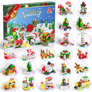 Advent Calendar 2025 - Xmas Themed Building Toys - 24 Days Christmas Countdown Calendar, Christmas Stocking Stuffers for 4 5 6 7 8-12 Years Old Boys Girls Kids