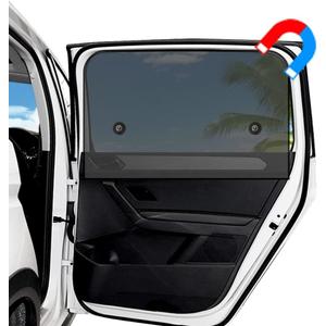 Ovege Car Window Shade 2pcs -Car Side Window Sun Shade Baby UV Protection Privacy Suction Magnetic (Back Seat 2pcs), Semi-Transparent