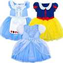 IKALI Toddler & Girls Princess Dress up Clothes Trunk, Princess Costume for Baby Kids Halloween Christmas Birthday 12-18M