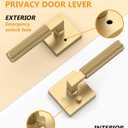 Asidrama 8 Pack Champagne Bronze Privacy Door Handles, Door Lever with Door Knobs Indoor for Bedroom or Bathroom, Heavy Duty Door Handles Interior with Locks for Left Right Sided Doors