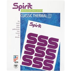 Spirit Classic Thermal Tattoo Transfer Paper 8.5" X 11" - 100 Sheets, Tattooing Stencil Paper, Proudly made in the USA