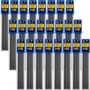 720 pcs 0.7 mm Lead Refills, Mechanical Pencil Lead HB, Break Resistant Pencil Refills, Black, 24 Tubes, 30 Pieces per Tube